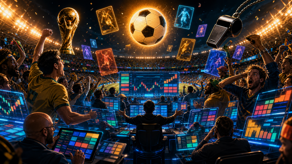Coupe du monde 2026 : les marchés prédictifs dépassent 20 milliards de dollars Un stade de Coupe du monde transformé en marché prédictif numérique
