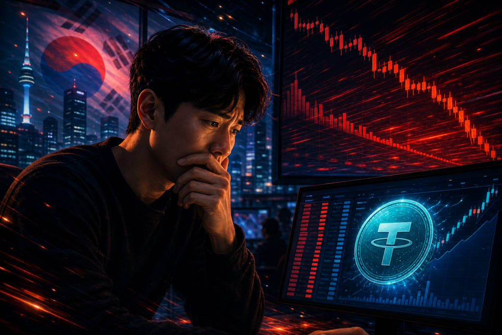 Un trader sud-coreen inquiet devant la chute du KOSPI et la hausse des volumes crypto