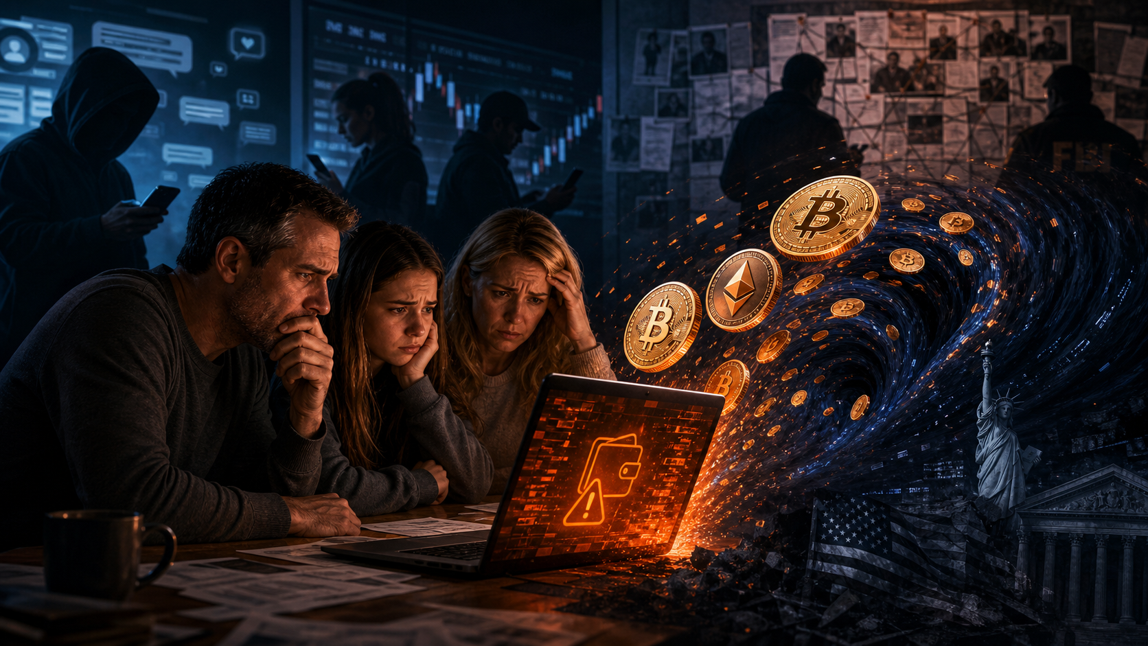 Famille americaine piegee par une arnaque crypto en ligne