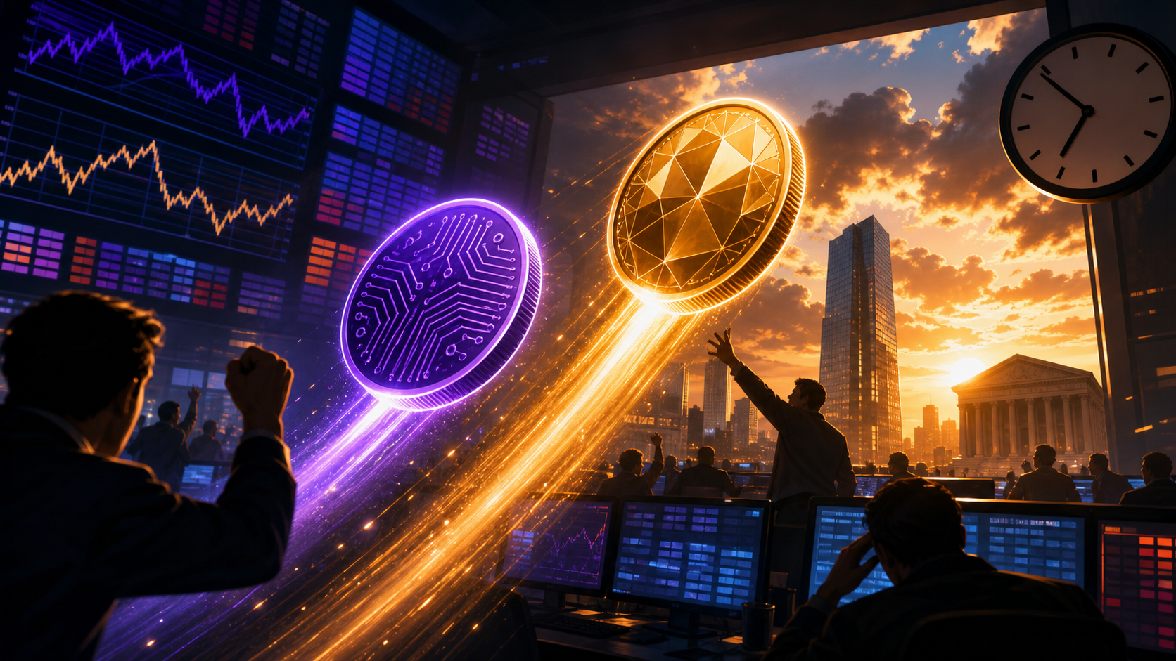 Deux jetons crypto abstraits montent avant les resultats de Coinbase et Strategy