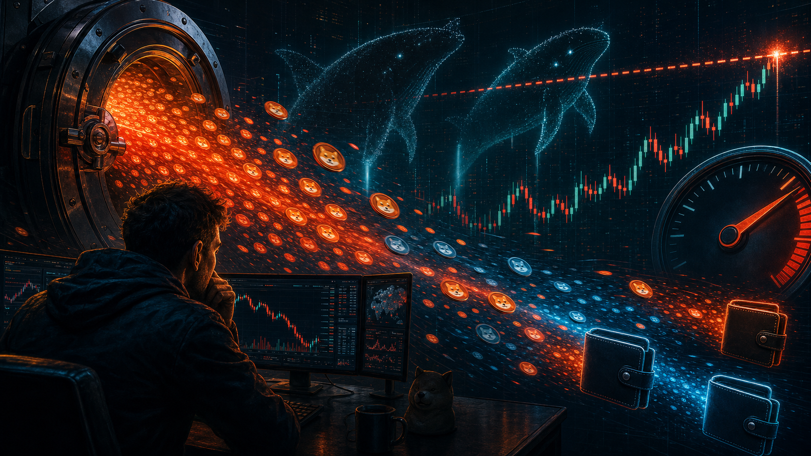 Flux de Shiba Inu quittant une plateforme exchange vers des portefeuilles prives