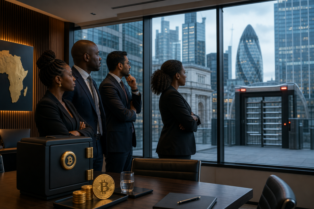 Équipe d’Africa Bitcoin Corporation face au report de sa cotation à Londres