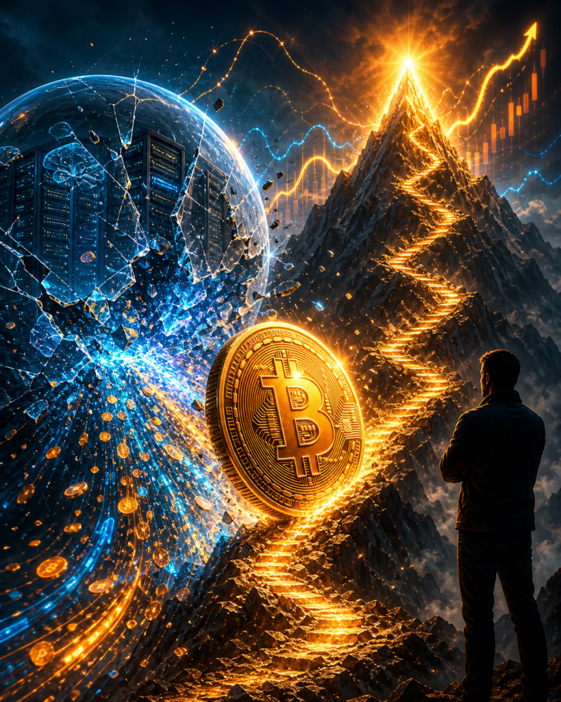 Bitcoin grimpe vers un sommet lumineux après l’éclatement d’une bulle IA