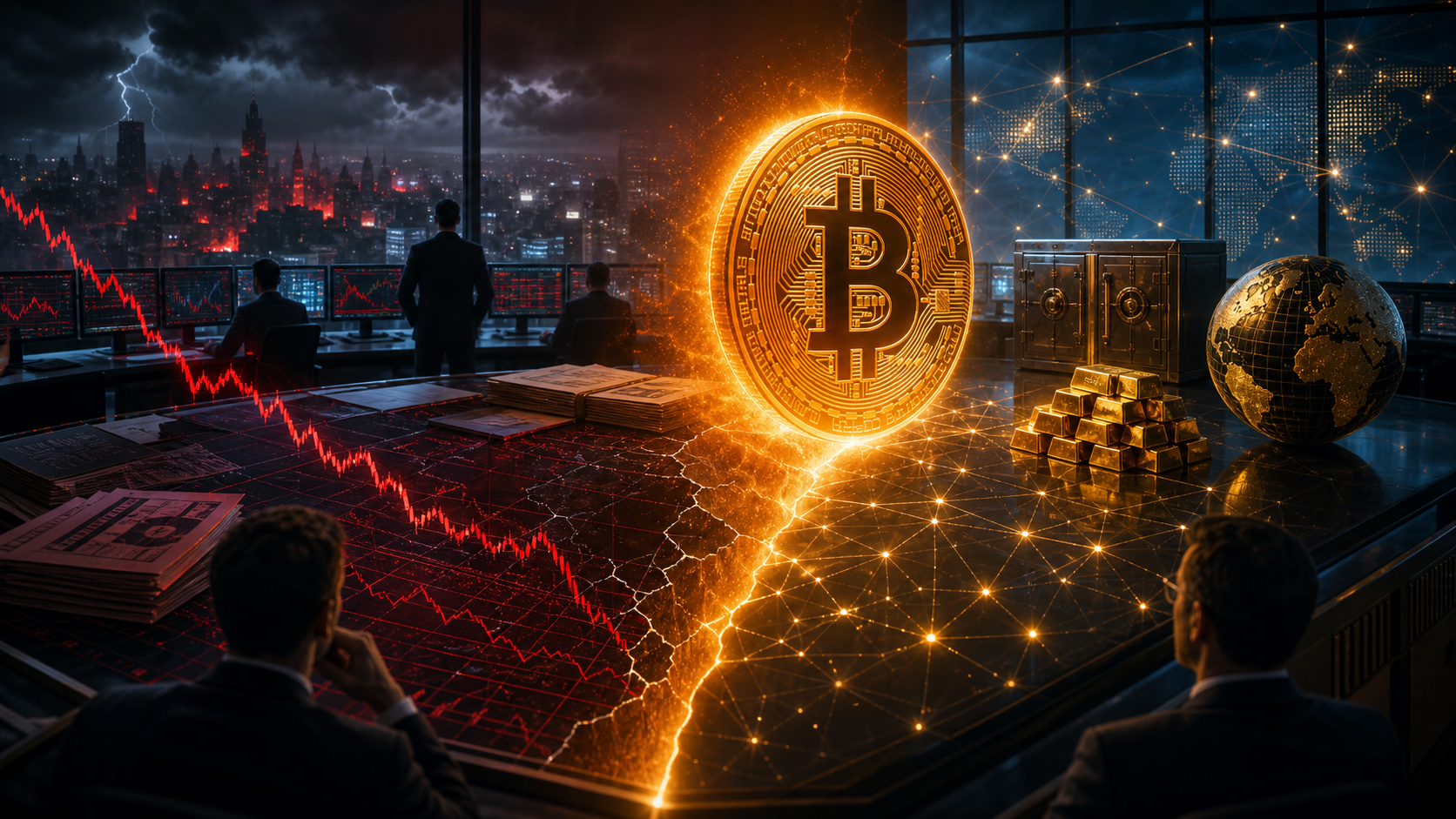 Bitcoin se détache des marchés actions dans une salle de gestion institutionnelle