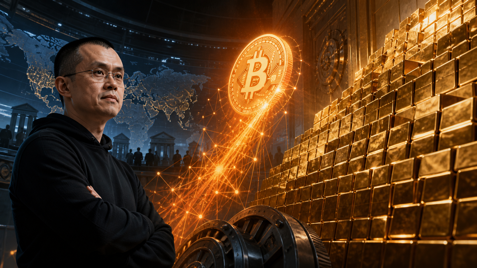 Changpeng Zhao observe Bitcoin monter face à une imposante réserve de lingots d’or