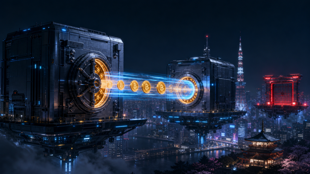 Transfert de Bitcoin entre deux portefeuilles internes de Metaplanet à Tokyo