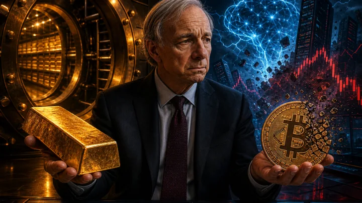 Ray Dalio comparant un lingot d’or et Bitcoin face à une bulle IA