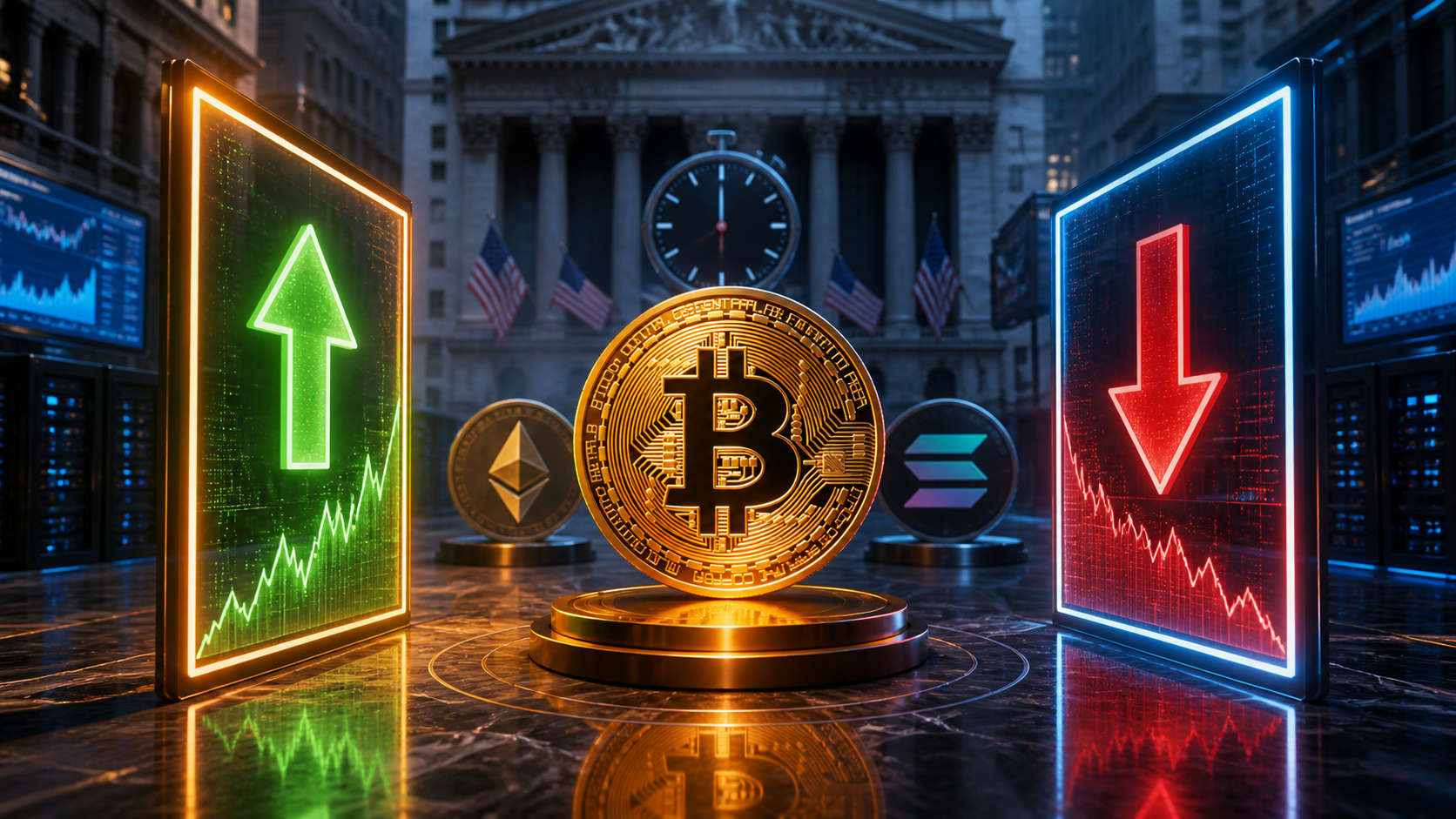 Bitcoin entre deux scénarios de prix opposés sur un marché prédictif américain