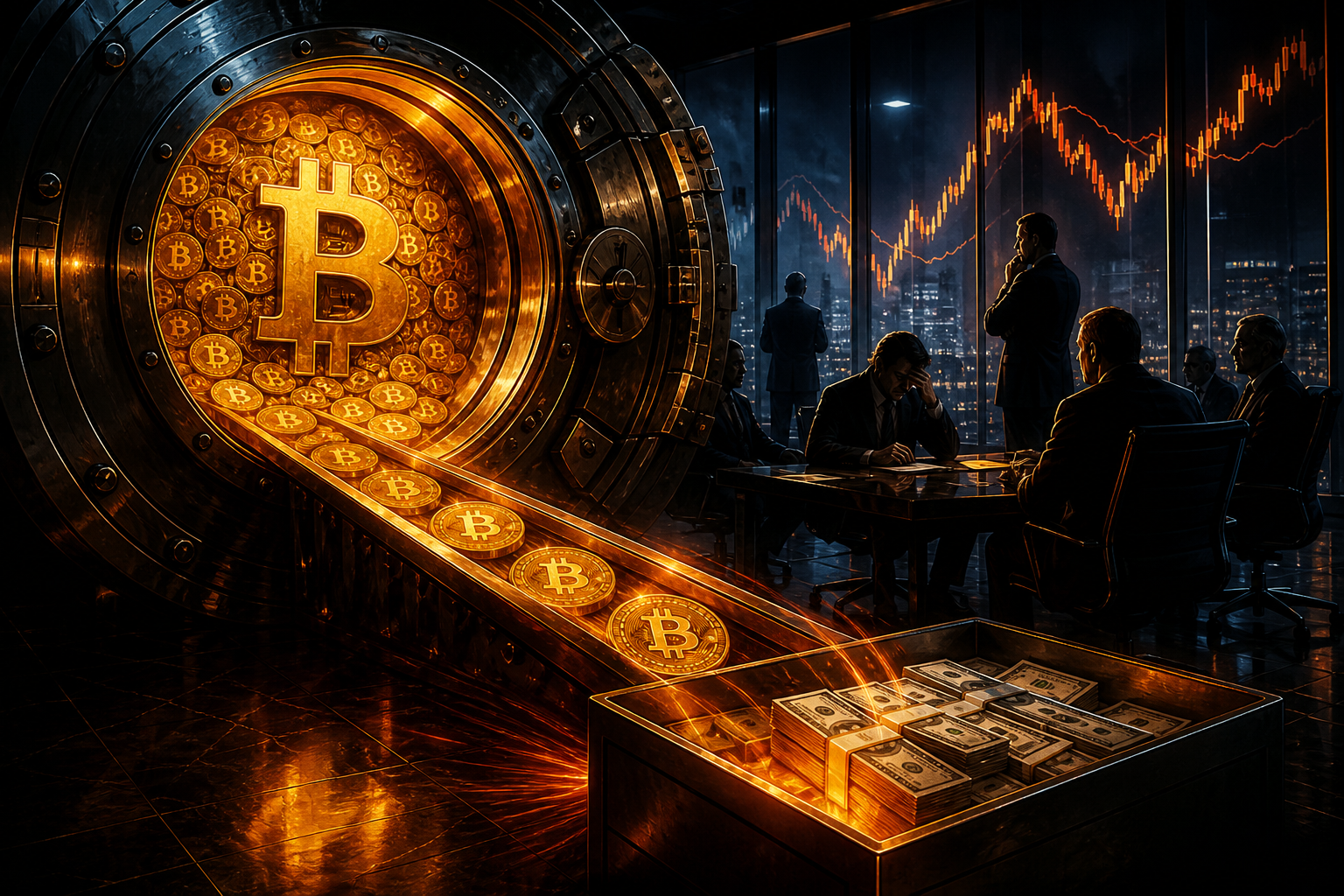 Illustration de Strategy vendant une partie de sa réserve Bitcoin