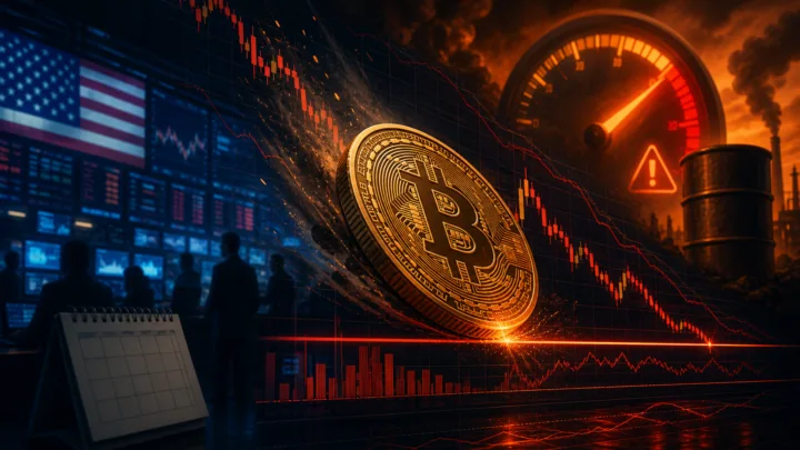 Bitcoin glissant sur un graphique de marché avant la publication du CPI américain
