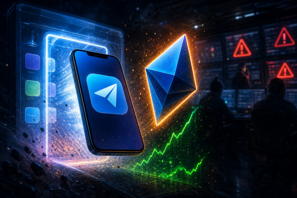 GRAM rebondit près d’un smartphone symbolisant le retour de Telegram sur l’App Store