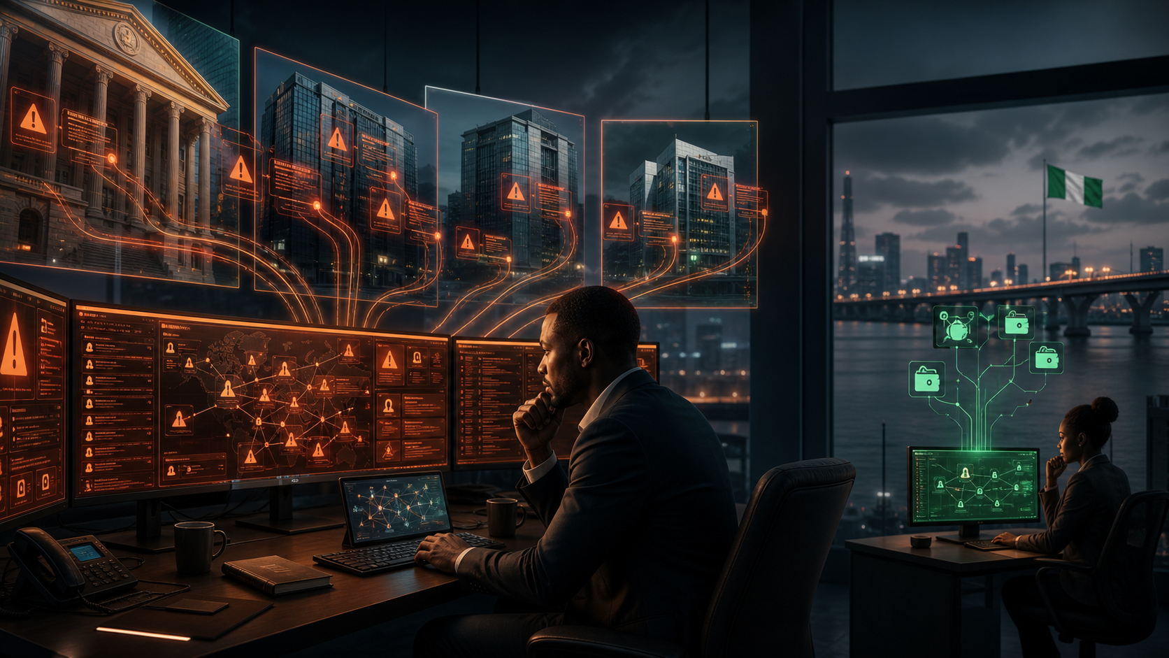 Analyste nigérian surveillant les signalements suspects des banques et entreprises crypto