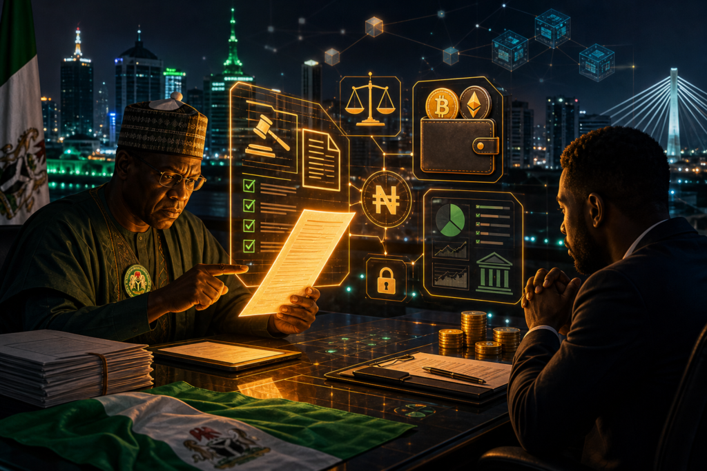 Crypto : Le Nigeria impose de nouvelles obligations fiscales aux plateformes Un responsable fiscal nigérian examine les obligations des plateformes crypto