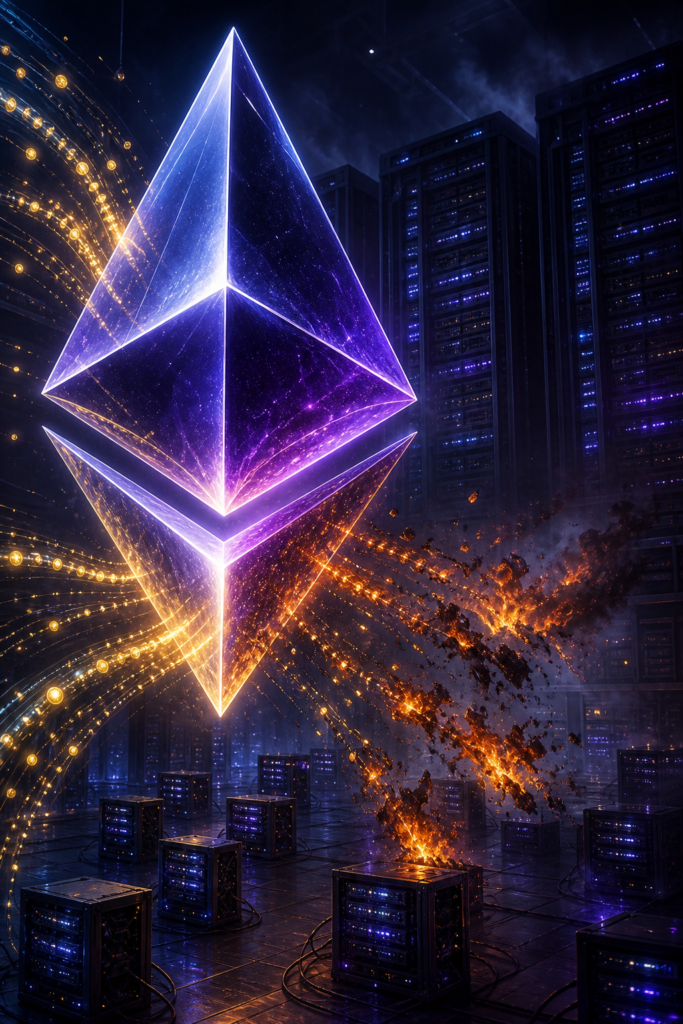 Ethereum veut brûler une partie des récompenses de staking avec l’EIP-8363 Cristal Ethereum au-dessus de validateurs dont une partie des récompenses brûle