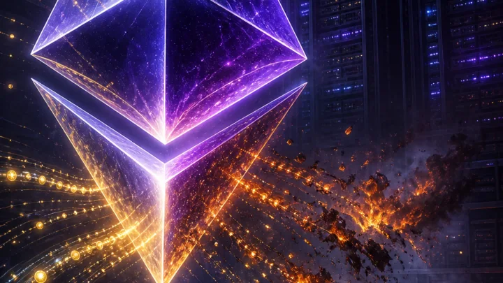 Cristal Ethereum au-dessus de validateurs dont une partie des récompenses brûle