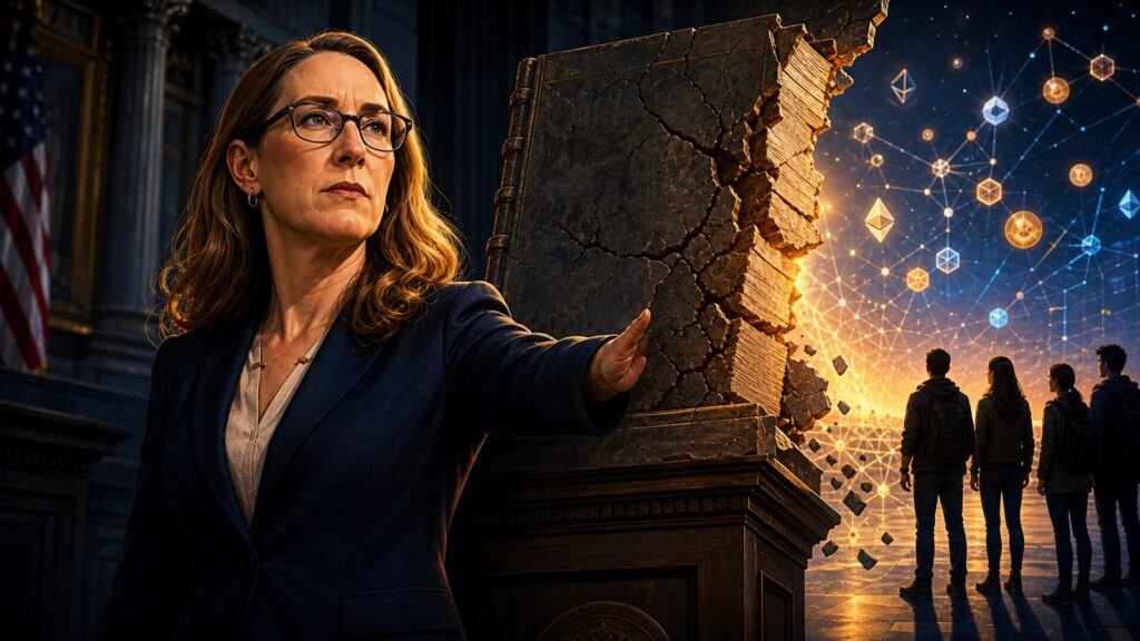 Crypto : Hester Peirce accuse la SEC d’avoir imposé des règles « inadaptées » pendant des années Hester Peirce devant un ancien règlement fissuré ouvrant sur une infrastructure blockchain