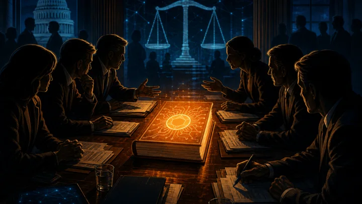 Négociation nocturne au Sénat autour d’un dossier crypto lumineux.