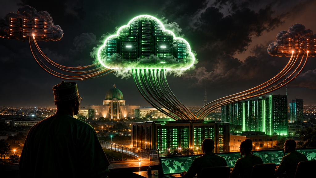Illustration du Nigeria rapatriant ses données cloud vers des centres de données locaux