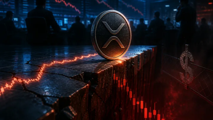 Illustration de XRP testant un support proche de 1 dollar
