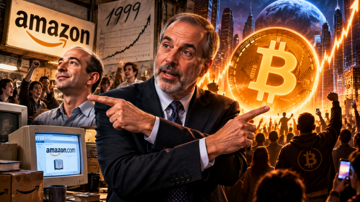 Bitcoin comparé à Amazon en 1999 pour illustrer son potentiel de croissance.