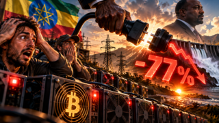 Mineurs de Bitcoin confrontés à une forte coupure d’électricité en Éthiopie.