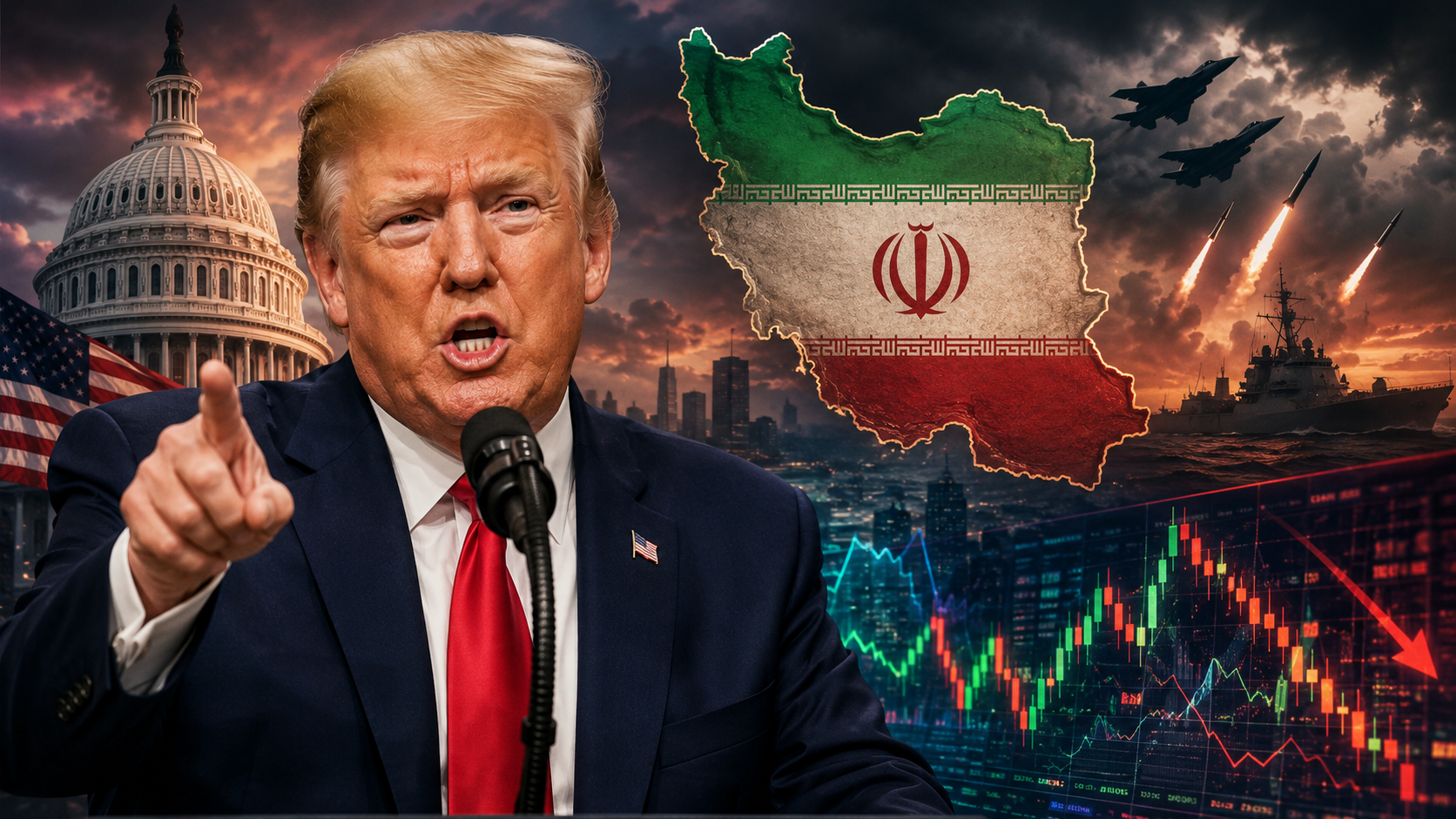 Donald Trump face à l’Iran sur fond de tensions militaires et de marchés financiers.