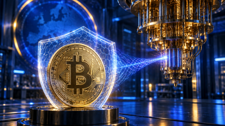 Un Bitcoin protégé par un bouclier cryptographique face à un ordinateur quantique