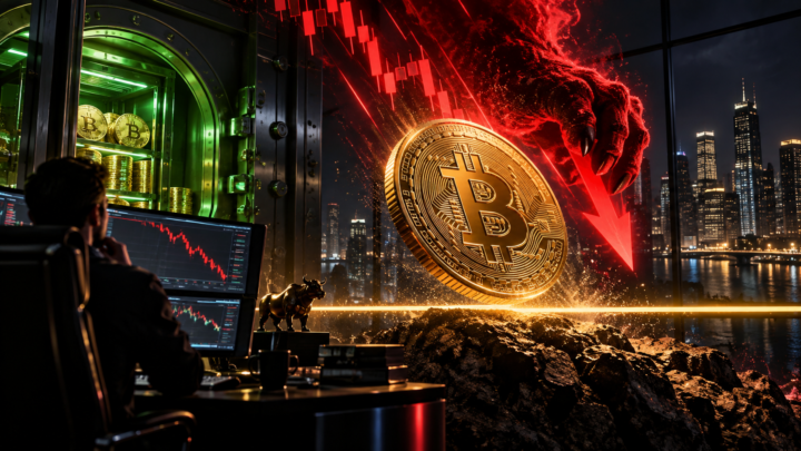 Un Bitcoin sous pression baissière approche une ligne de support tandis qu’un coffre spot reste protégé