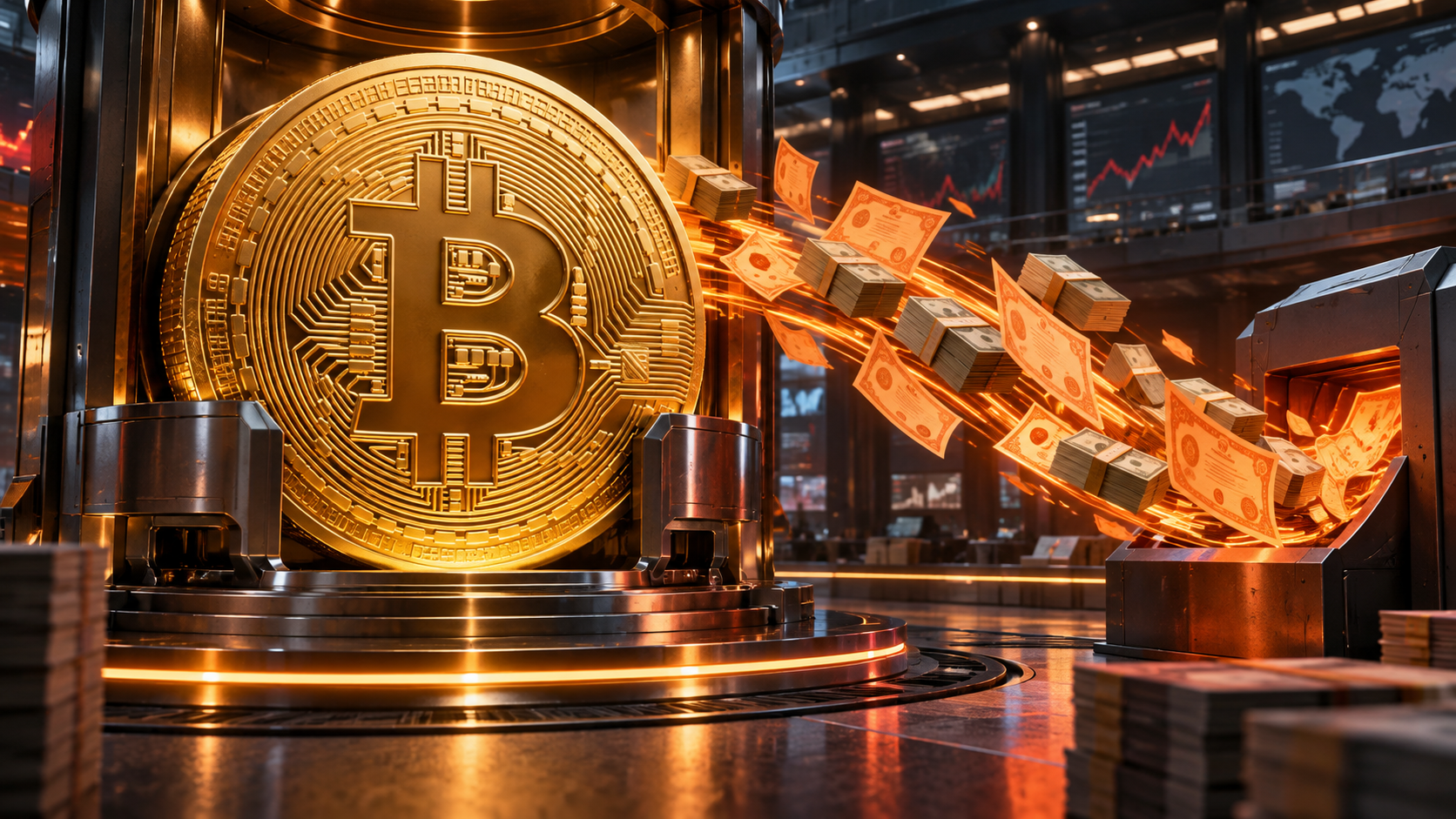 Un Bitcoin reste immobilisé dans un coffre tandis que des capitaux sont redirigés vers un rachat de titres