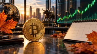 Bitcoin devant un calendrier d’octobre et un graphique haussier