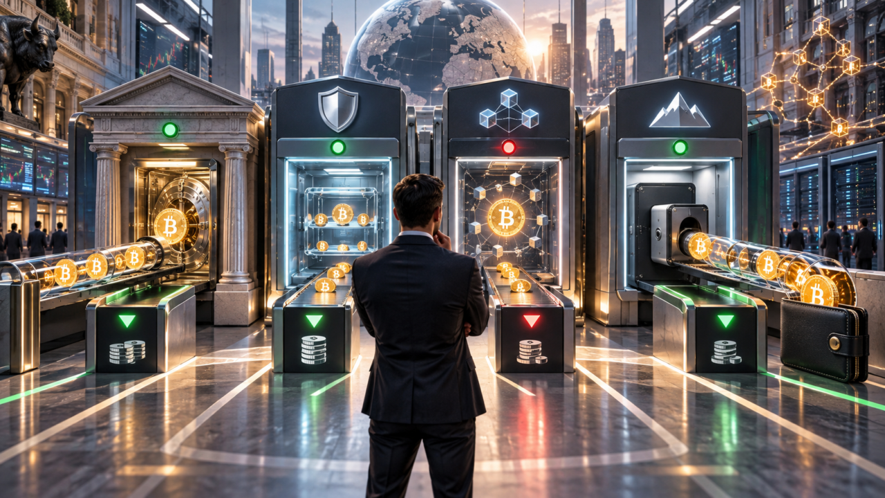 Un investisseur compare plusieurs passerelles de courtage crypto, leurs frais et leurs modes de conservation