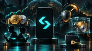 Une interface d’exchange Bitget réunit trading spot, futures, copy trading, réserves et wallet