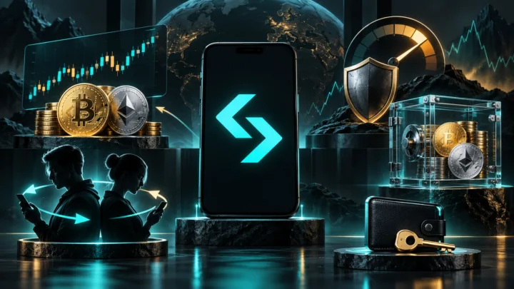 Une interface d’exchange Bitget réunit trading spot, futures, copy trading, réserves et wallet