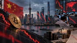 Bitcoin recule devant les écrans rouges de la Bourse chinoise à Shanghai