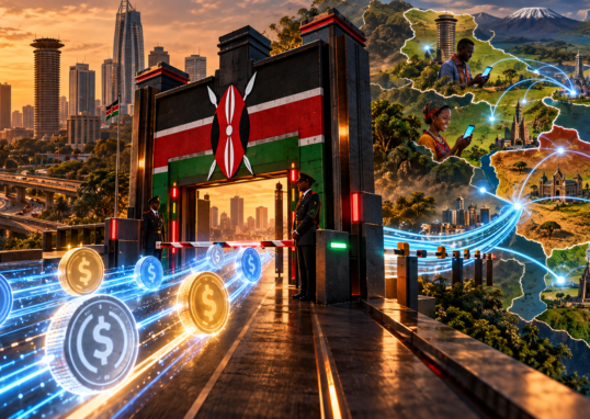 Une porte réglementaire aux couleurs du Kenya contrôle des stablecoins circulant vers les réseaux de paiement est-africains