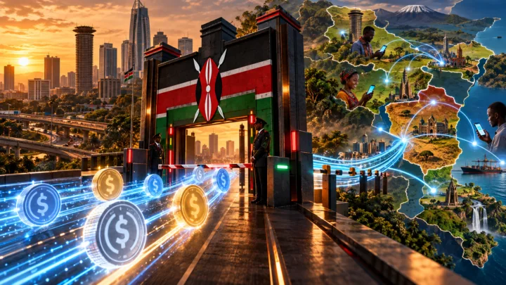 Une porte réglementaire aux couleurs du Kenya contrôle des stablecoins circulant vers les réseaux de paiement est-africains