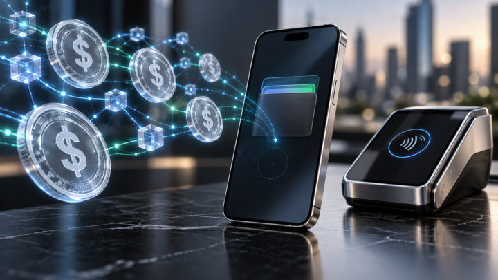 Des stablecoins convergent vers un smartphone et un terminal de paiement sans intégration encore active