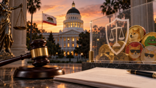 Des memecoins politiques arrêtés par une barrière juridique devant le Capitole de Californie