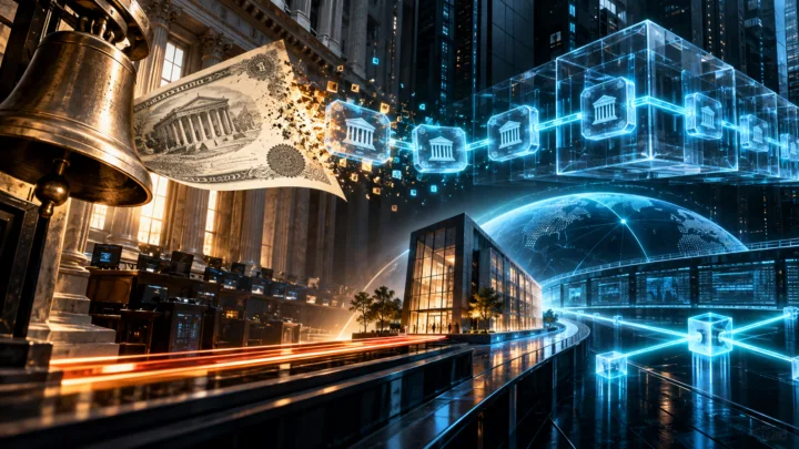 Une action traditionnelle se transforme en titres numériques inscrits dans un registre blockchain