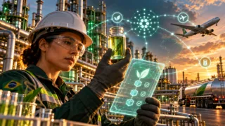 Engenheira verifica um combustível renovável com a ajuda de um certificado em blockchain