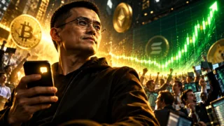 CZ observa um mercado cripto se recuperando após um simples sinal em seu celular