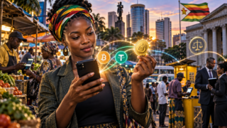 Une entrepreneuse au Zimbabwe compare Bitcoin, USDT et la monnaie ZiG sur son téléphone