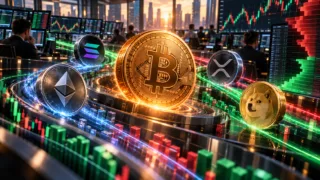 Bitcoin et plusieurs cryptomonnaies liquides circulent au-dessus d’un poste de day trading