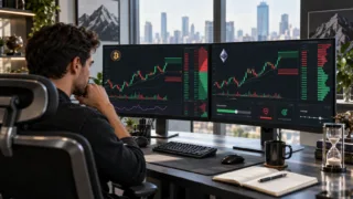 Un trader surveille Bitcoin et Ethereum avec des contrôles de taille de position et de stop loss