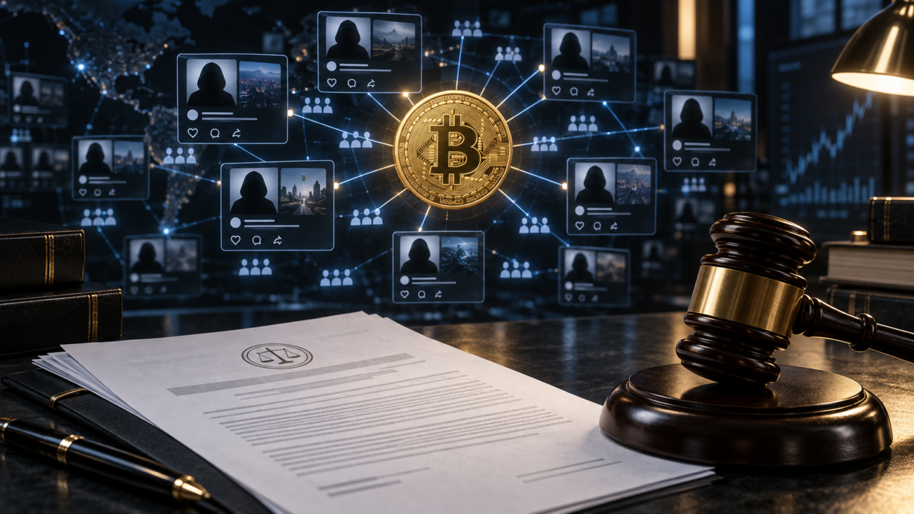 Des comptes sociaux coordonnés autour de Bitcoin face à une procédure judiciaire