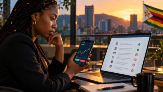 Un professionnel zimbabwéen compare les informations régionales d'une application crypto avec ses conditions produit.