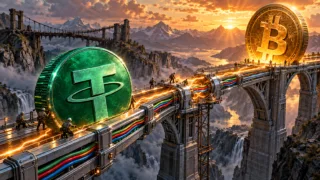 Un stablecoin Tether rejoint symboliquement une infrastructure Bitcoin par une passerelle en cours d’installation