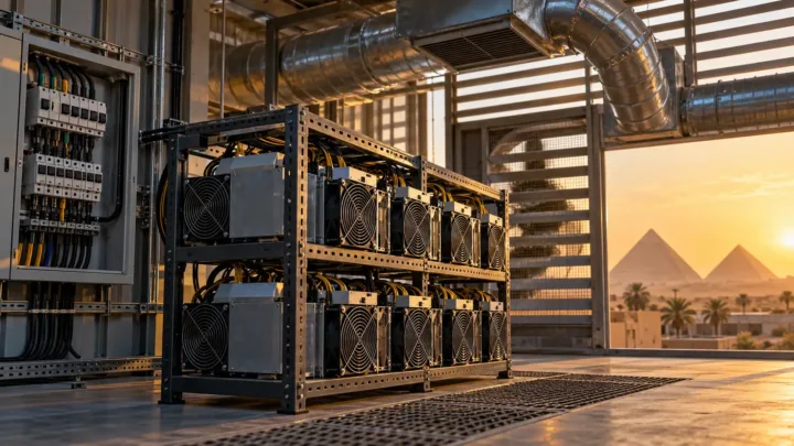 Des machines de calcul chauffent un atelier tandis qu'un compteur électrique attire l'attention