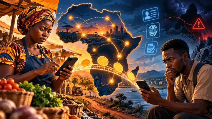 Commerçants africains examinant des circuits de paiement séparés