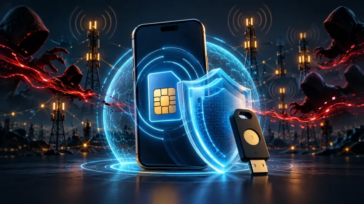 Téléphone stylisé protégé par une clé de sécurité face au détournement d’une carte SIM